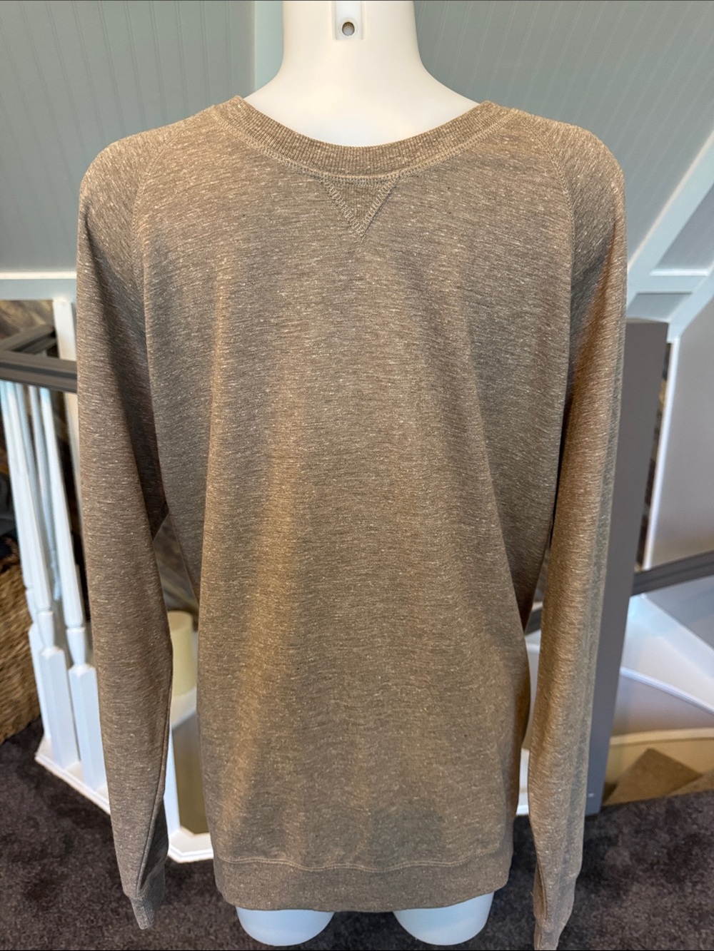 Peter Millar Men's Heather Taupe Crewneck Sweatshirt